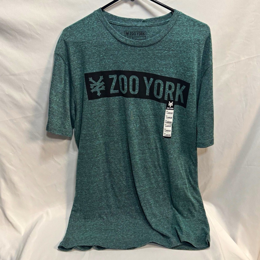 Zoo York Men's Green Graphic Print Logo Crew Neck Short Sleeve T-Shirt L